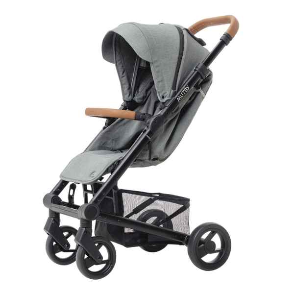 Лятна бебешка количка Mutsy NEXO, черно шаси със светлокафява дръжка и седалка със сенник в цвят Moss Grey-xSyrg.jpeg