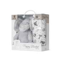 Одеяло с играчка Lorelli Nappy 90х75 см, Бяло със сиво слонче-xTADC.jpeg