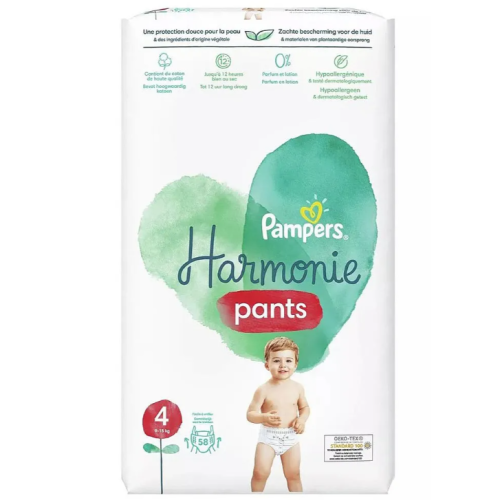 Гащички за еднократна употреба Pampers Pants Harmonie 4, 9-15 кг 58 бр.