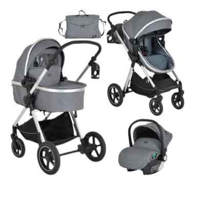 Комбинирана бебешка количка 3в1 Moni Alina, Titanium-Grey
