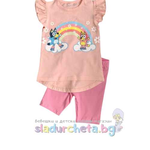 Комплект от 2 части Светли - тениска и къс клин