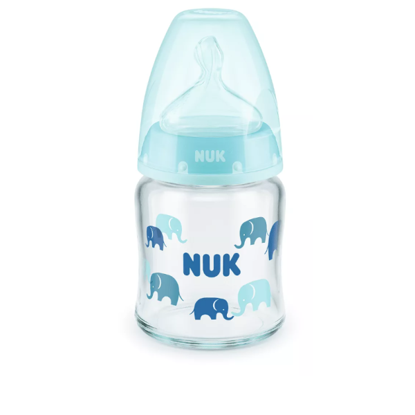 Стъклено шише Nuk First Choice 120 мл. със силиконов биберон 0-6 м., син-xjSV0.png