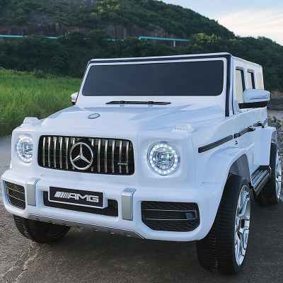 Акумулаторен джип JJ Mercedes Benz G63 Licensed 12V, бял металик