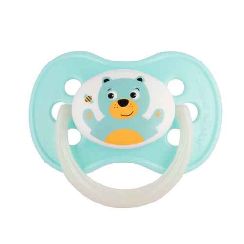 Силиконова залъгалка с форма на черешка Canpol Animals 18м+, тюркоаз