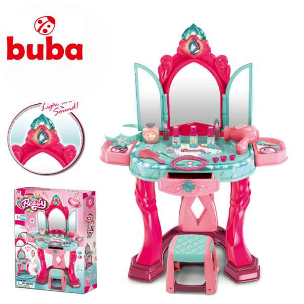 Тоалетка за деца Buba Beauty, Розово и тюркоаз-y62MH.jpg