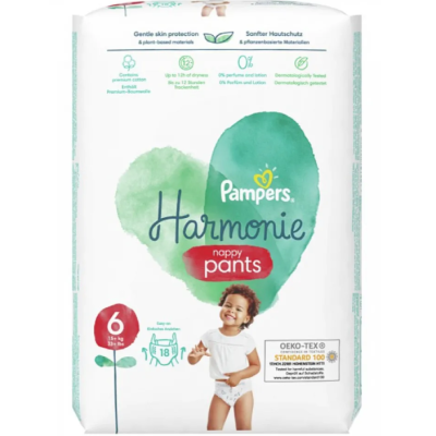 Гащички за еднократна употреба Pampers Pants Harmonie 6, 15+ кг 18 бр.