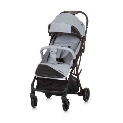 Лятна бебешка количка с автосгъване Chipolino KISS, пепелно сиво
