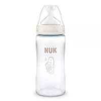 Стъклено шише за хранене Nuk First Choice Temperature Control 240мл с биберон 3+мес. р-р М, Морско конче, бяло-yTmVO.jpeg