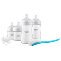 Комплект за новородено Philips AVENT с 4 шишета за хранене Natural Response с биберони без протичане, залъгалка Ultra Soft и четка за почистване-ydBVL.png