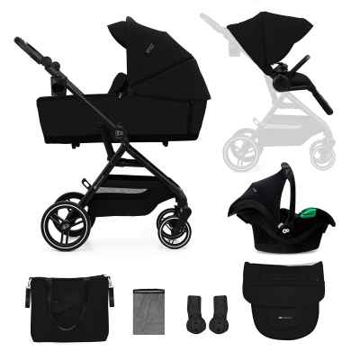 Комбинирана бебешка количка 3в1 Kinderkraft Yoki, Pure black