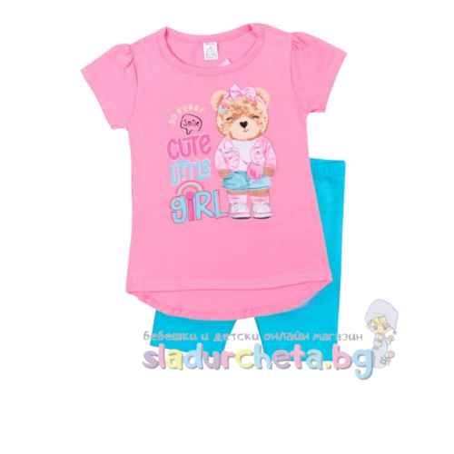 Комплект от 2 части Светли - тениска и къс клин