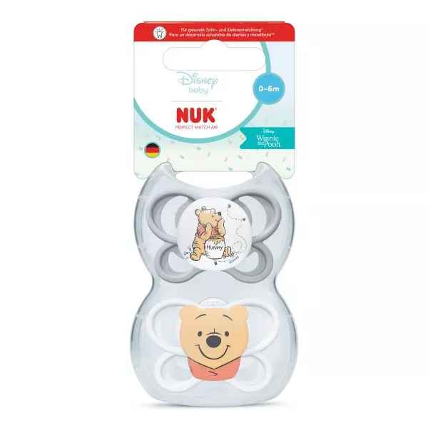 Силиконова залъгалка Nuk Perfect Match, 0-6 мес., 2 бр., AIR, Мечо Пух-ysvBO.jpeg