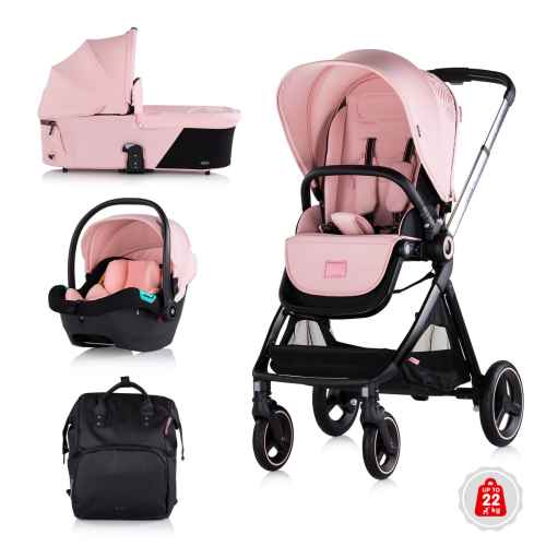 Комбинирана бебешка количка 3в1 Chipolino Елит, маршмелоу