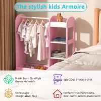 Детска стойка за дрехи с огледало Ginger Home, розова-zC5aq.jpeg