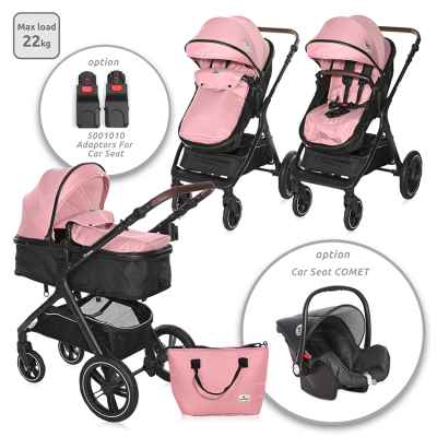 Комбинирана бебешка количка Lorelli Viola, Pink