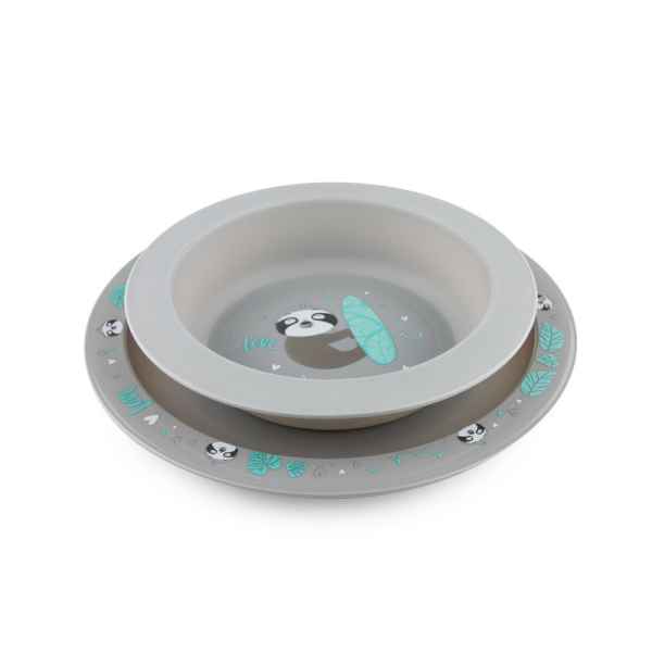 Комплект за хранене Canpol Exotic Animals, 2 части, сив-zGuSq.jpg