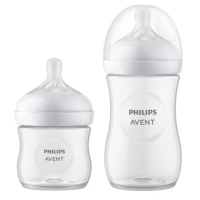 Комплект за новородено Philips AVENT с 4 шишета за хранене Natural Response с биберони без протичане, залъгалка Ultra Soft и четка за почистване-zPHRW.png