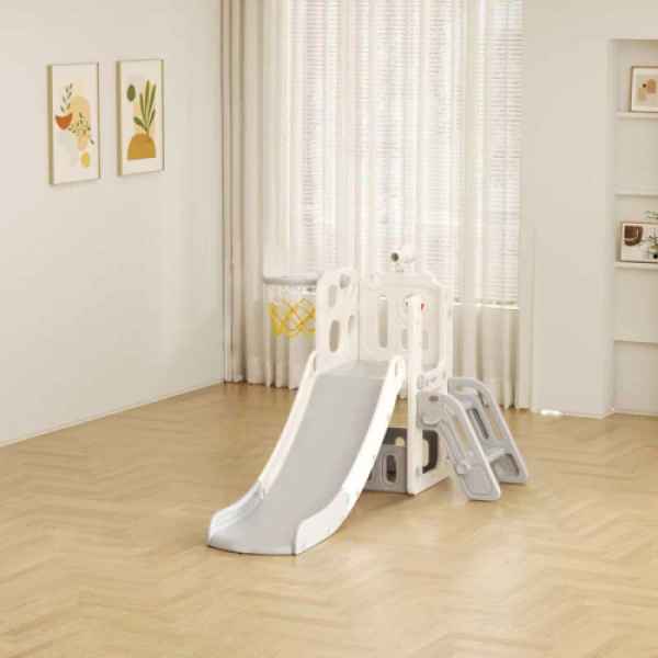 Детска пързалка с телескоп и баскетболен кош Feelkids, Сива-zTV92.jpeg