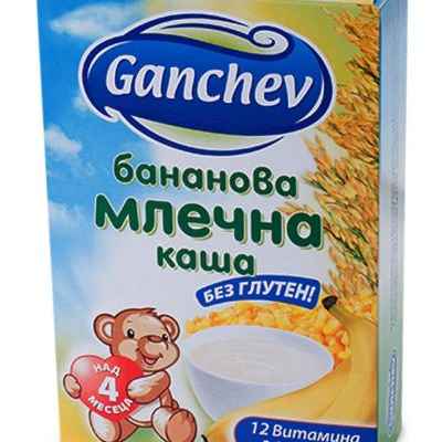 Бананова млечна каша Ganchev, 4м. 200 гр.