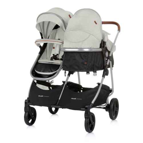 Бебешка количка за близнаци Chipolino ДуоСмарт, бишкота